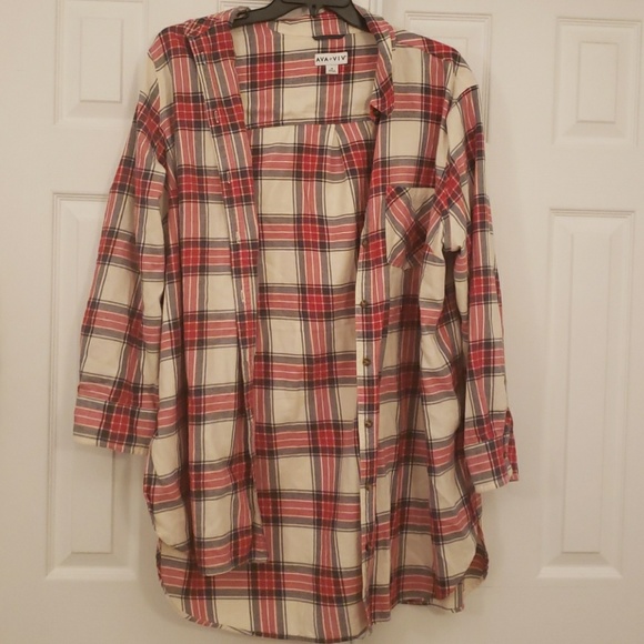 Ava & Viv Tops - Long Ava&Viv flannel top